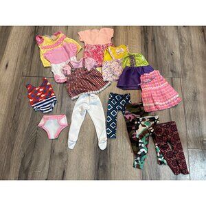 Assorted Doll Clothes Bundle - 14 Pieces - Bright Colors & Patterns